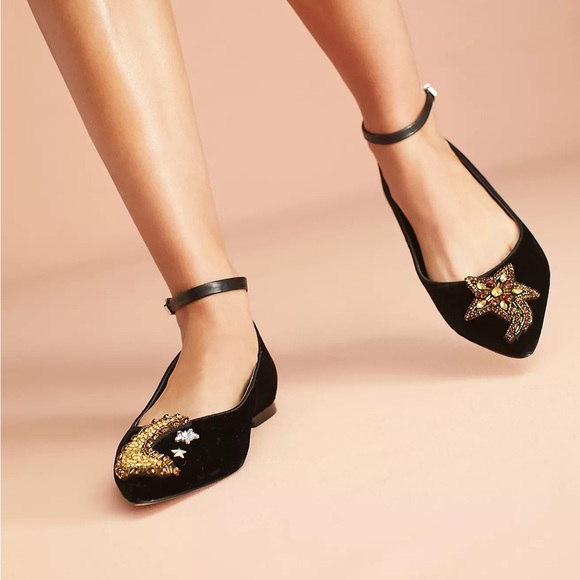 NWOT Sam Edelman lRexley Velvet Ballet Flat w/ Crystal Celestial Embellishments - Picture 13 of 14